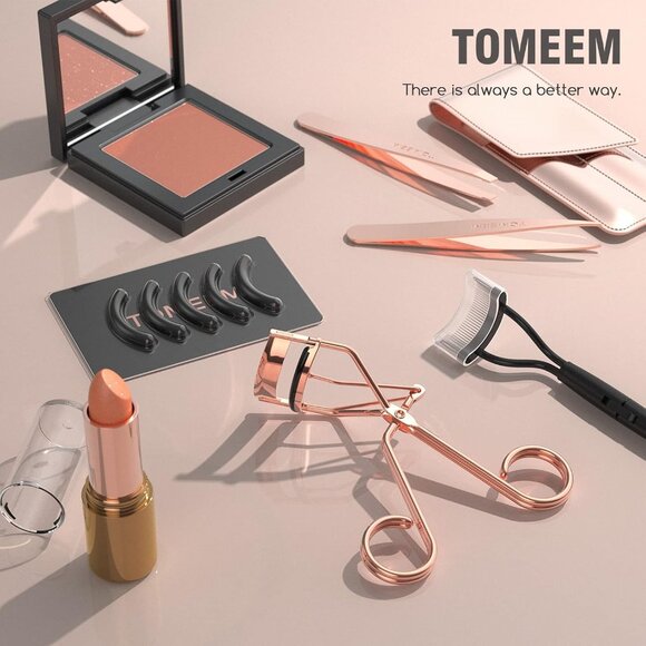 Complete Eyelash Curler Set with Comb & Replacement Pads - Rose Gold Elegance - Picture 6 of 8